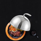 Maxbell Stainless Steel Food Dome Cover Dust Cover for Indoor Outdoor Birthday Party Silver Inner Dia25cm