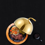 Maxbell Stainless Steel Food Dome Cover Dust Cover for Indoor Outdoor Birthday Party Gold Inner Dia20cm
