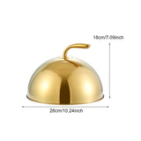 Maxbell Stainless Steel Food Dome Cover Dust Cover for Indoor Outdoor Birthday Party Gold Inner Dia25cm