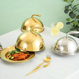 Maxbell Stainless Steel Food Dome Cover Dust Cover for Indoor Outdoor Birthday Party Gold Inner Dia25cm