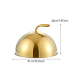 Maxbell Stainless Steel Food Dome Cover Dust Cover for Indoor Outdoor Birthday Party Gold Inner Dia30cm