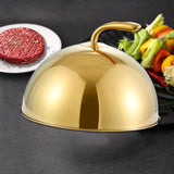 Maxbell Stainless Steel Food Dome Cover Dust Cover for Indoor Outdoor Birthday Party Gold Inner Dia30cm