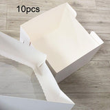 Maxbell 10 Pieces White Card Cake Boxes Packaging Boxes for Holiday Picnic Cake Shop