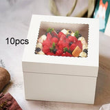 Maxbell 10 Pieces White Card Cake Boxes Packaging Boxes for Holiday Picnic Cake Shop