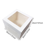 Maxbell 10 Pieces White Card Cake Boxes Packaging Boxes for Holiday Picnic Cake Shop