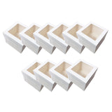 Maxbell 10 Pieces White Card Cake Boxes Packaging Boxes for Holiday Picnic Cake Shop