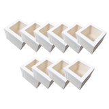 Maxbell 10 Pieces White Card Cake Boxes Packaging Boxes for Holiday Picnic Cake Shop