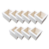 Maxbell 10 Pieces White Card Cake Boxes Packaging Boxes for Holiday Picnic Cake Shop