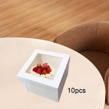 Maxbell 10 Pieces White Card Cake Boxes Packaging Boxes for Holiday Picnic Cake Shop