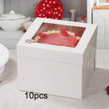 Maxbell 10 Pieces White Card Cake Boxes Packaging Boxes for Holiday Picnic Cake Shop