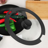 Maxbell Pot Lid Glass Cover Cookware Part Kitchen Pan Cover for Frying Pans Pots Wok Black S