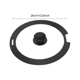 Maxbell Pot Lid Glass Cover Cookware Part Kitchen Pan Cover for Frying Pans Pots Wok Black L