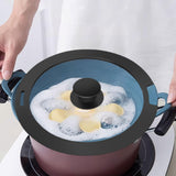Maxbell Pot Lid Glass Cover Cookware Part Kitchen Pan Cover for Frying Pans Pots Wok Black L