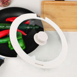 Maxbell Pot Lid Glass Cover Cookware Part Kitchen Pan Cover for Frying Pans Pots Wok White L