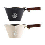 Maxbell 0.1 L Stainless Steel Coffee Extraction Cup Wide Mouth Accessory Wood Handle Black