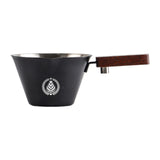 Maxbell 0.1 L Stainless Steel Coffee Extraction Cup Wide Mouth Accessory Wood Handle Black