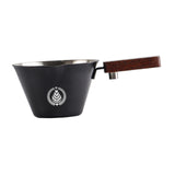 Maxbell 0.1 L Stainless Steel Coffee Extraction Cup Wide Mouth Accessory Wood Handle Black