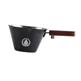 Maxbell 0.1 L Stainless Steel Coffee Extraction Cup Wide Mouth Accessory Wood Handle Black