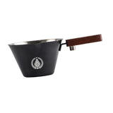 Maxbell 0.1 L Stainless Steel Coffee Extraction Cup Wide Mouth Accessory Wood Handle Black