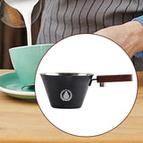 Maxbell 0.1 L Stainless Steel Coffee Extraction Cup Wide Mouth Accessory Wood Handle Black
