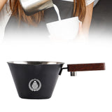 Maxbell 0.1 L Stainless Steel Coffee Extraction Cup Wide Mouth Accessory Wood Handle Black