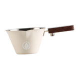 Maxbell 0.1 L Stainless Steel Coffee Extraction Cup Wide Mouth Accessory Wood Handle Beige