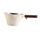 Maxbell 0.1 L Stainless Steel Coffee Extraction Cup Wide Mouth Accessory Wood Handle Beige
