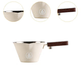 Maxbell 0.1 L Stainless Steel Coffee Extraction Cup Wide Mouth Accessory Wood Handle Beige