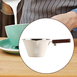 Maxbell 0.1 L Stainless Steel Coffee Extraction Cup Wide Mouth Accessory Wood Handle Beige
