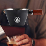 Maxbell Stainless Steel Espresso Cup 0.1 L with Marking 7.7x4.7cm Coffee Pouring Cup Black