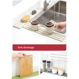 Maxbell Silicone Pot Lid Storage Flexible Portable Effective Water Drainage Non Slip Beige White