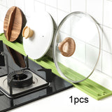 Maxbell Silicone Pot Lid Storage Flexible Portable Effective Water Drainage Non Slip Green