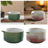 Maxbell Matcha Bowl Japanese Tea Cup Handmade for Japanese Matcha Preparation Family cyan