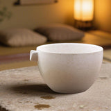 Maxbell Ceramic Matcha Tea Bowl Traditional Porcelain Tea Bowl for Tea Lovers Family White
