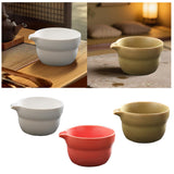 Maxbell Traditional Matcha Bowl with Pouring Spout for Tea Room Restaurant Beginners White