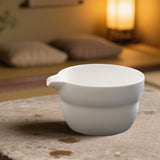 Maxbell Traditional Matcha Bowl with Pouring Spout for Tea Room Restaurant Beginners White