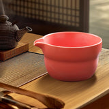 Maxbell Traditional Matcha Bowl with Pouring Spout for Tea Room Restaurant Beginners Pink