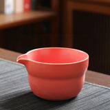 Maxbell Traditional Matcha Bowl with Pouring Spout for Tea Room Restaurant Beginners Pink