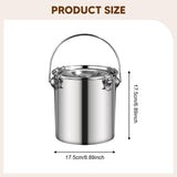 Maxbell Stainless Steel Sealed Bucket Kitchen Cookware Storage Bucket for Hotel Home 17.5 cmx17.5 cm