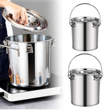 Maxbell Stainless Steel Sealed Bucket Kitchen Cookware Storage Bucket for Hotel Home 17.5 cmx17.5 cm