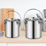Maxbell Stainless Steel Sealed Bucket Kitchen Cookware Storage Bucket for Hotel Home 17.5 cmx17.5 cm