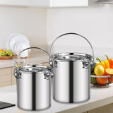 Maxbell Stainless Steel Sealed Bucket Kitchen Cookware Storage Bucket for Hotel Home 17.5 cmx17.5 cm