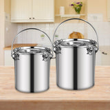 Maxbell Stainless Steel Sealed Bucket Kitchen Cookware Storage Bucket for Hotel Home 17.5 cmx17.5 cm