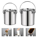 Maxbell Stainless Steel Sealed Bucket Kitchen Cookware Storage Bucket for Hotel Home 17.5 cmx17.5 cm