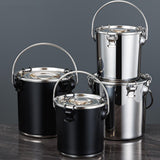 Maxbell Stainless Steel Sealed Bucket Kitchen Cookware Storage Bucket for Hotel Home 17.5 cmx17.5 cm