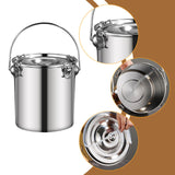 Maxbell Stainless Steel Sealed Bucket Kitchen Cookware Storage Bucket for Hotel Home 20 cmx20 cm