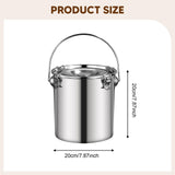 Maxbell Stainless Steel Sealed Bucket Kitchen Cookware Storage Bucket for Hotel Home 20 cmx20 cm
