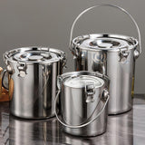 Maxbell Stainless Steel Sealed Bucket Kitchen Cookware Storage Bucket for Hotel Home 20 cmx20 cm
