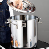 Maxbell Stainless Steel Sealed Bucket Kitchen Cookware Storage Bucket for Hotel Home 20 cmx20 cm