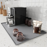Maxbell Espresso Tamping Mat Heat Resistant Table Mat for Office Coffee Shop Counter Grey